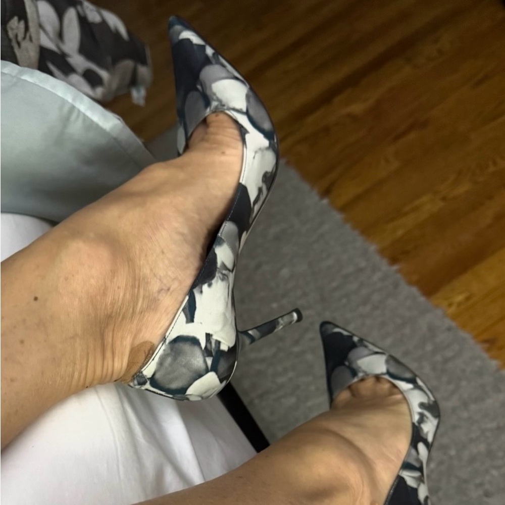 Jimmy Choo Floral-Print Pointed-Toe Pumps in Black and White